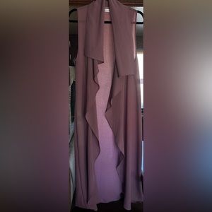 Maxi length scarf front vest